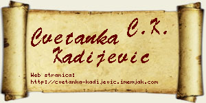 Cvetanka Kadijević vizit kartica